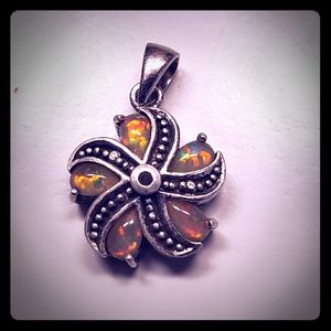 Women's fire opal necklace